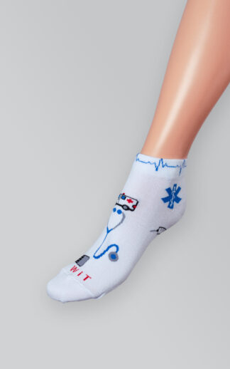 Patterned Ankle Socks white