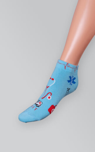 Patterned Ankle Socks blue