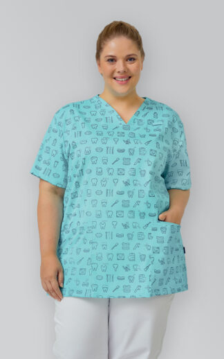 Lékařská halena LARGO - Dental tyrkys, 3XL